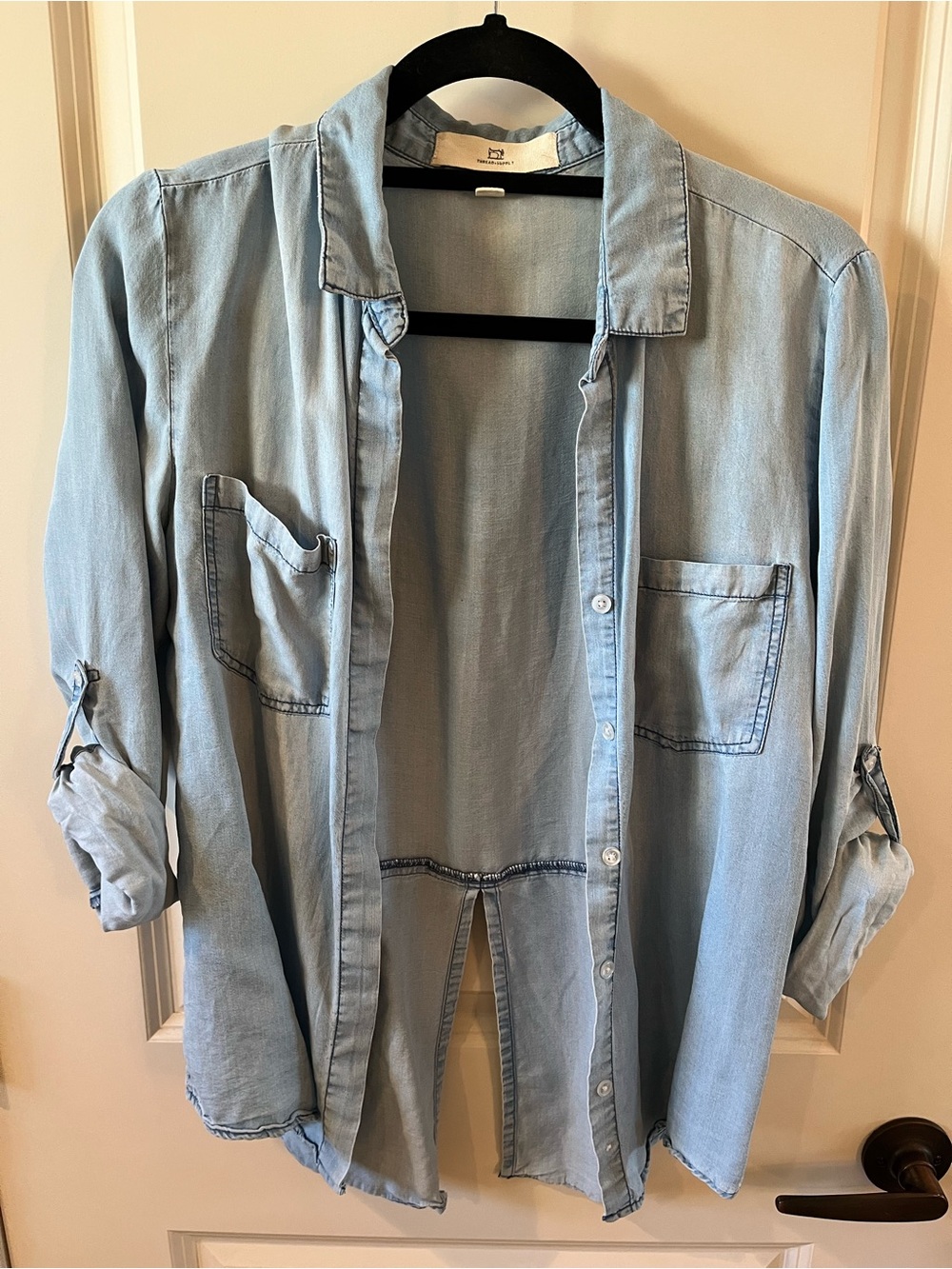 Thread & Supply Light Blue Denim Button-Up Shirt